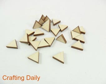 Triangle Stud Wood Earring Equilateral 1/2" x 1/2" x 1/8" Laser Cut - 25 Pieces