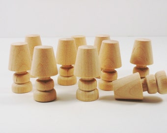 Lamps Wood Miniatures 1 7/16" H x 3/4" Diameter - 25 Pieces