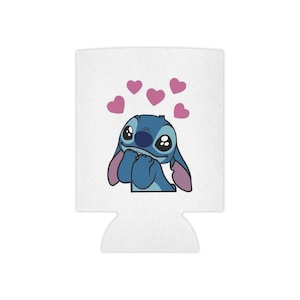 Stitch Can Cooler, Cute Drink Holder for Summer Days - Beverage Sleeve, Insulated Can Holder, Beach Accessory, Tropical Drink Cooler, Fun