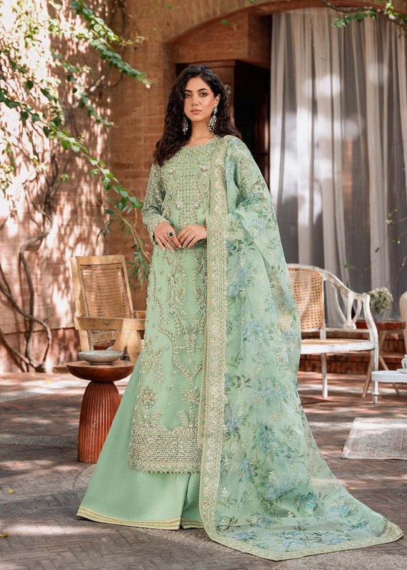 green emerald velvet dress Green Sharara Set – Rimple & Harpreet