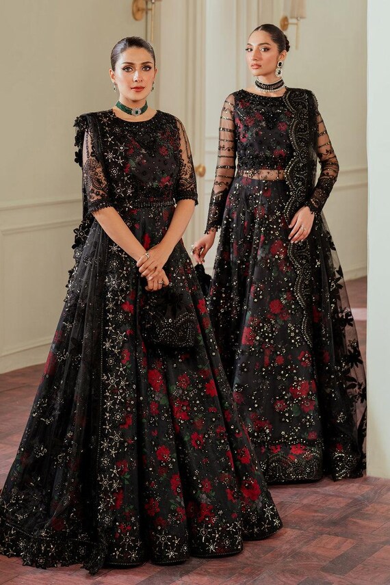 Indian Wedding Dresses Black Dress For Reception Black Bridal Lehenga Choli  Maxi Dress Pakistani Indian Wedding