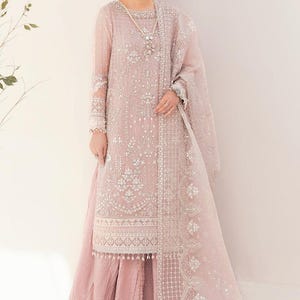 Pakistani Indian Wedding Guest Bridesmaid Dress Embroidered Pink Salwar Kameez Bridal Outfit Party Wear Clothes  Punjabi Suit for Women