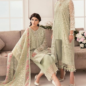 Pakistani Indian Wedding Guest Bridesmaid Dress Salwar Kameez for Women Bridal Outfit Party Wear Clothes Embroidered Punjabi Suit USA UK CA