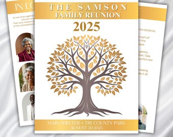 Family Reunion Program Template: Editable Keepsake Booklet (PDF Download)