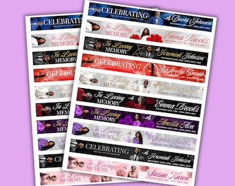 Memorial Ribbon Template Bundle | Funeral Canva Designs (Digital Download)