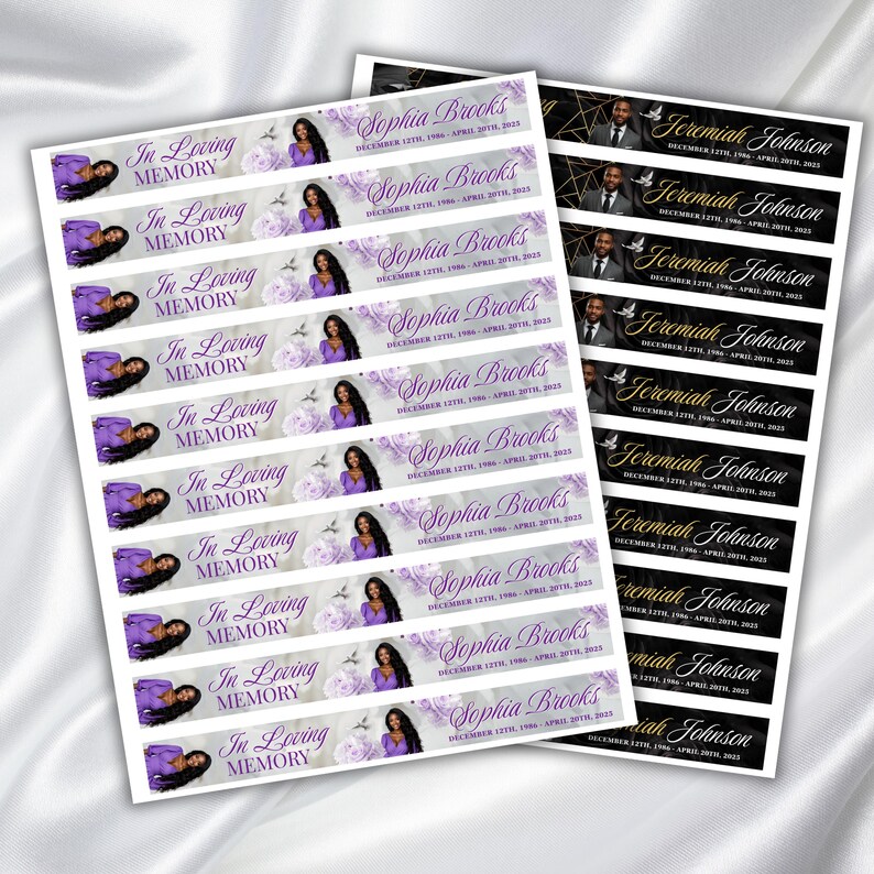 Memorial Ribbon Template Bundle | Funeral Canva Designs (digital ...