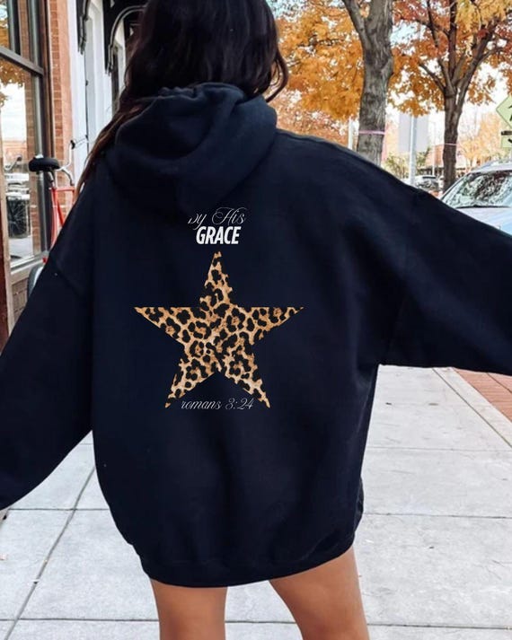 Stylish Leopard Star Cozy Hoodie Cozy Sweatshirt Unique Gift for