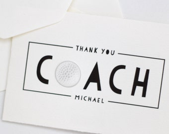 Thank You Coach Card / golf coach card / thank you golf card / golf card / coaching card / thank you coach card / LARGE CARD