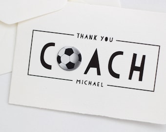 Thank You Coach Card // soccer coach card // thank you soccer card // soccer card // coaching card // thank you coach card //LARGE CARD