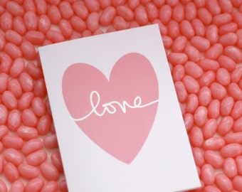 LOVE card / anniversary card / generic card / pink heart / heart cards / valentine card / wedding card / love valentine