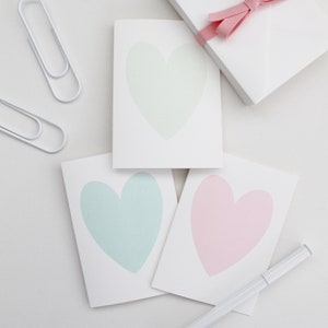 Set of 3 heart cards / generic card / card for any occasion / heart cards / cards with a heart / various coloured heart cards / anniversary image 1
