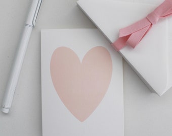 Card with a BLUSH PINK heart / anniversary card / generic card / card for any occasion / heart cards / cards with a heart / blush pink heart