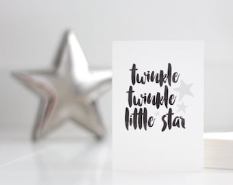Baby Card / Twinkle Twinkle little star card / Generic Baby Card / Card for gender Reveal / Gender Neutral Baby Card / star baby card