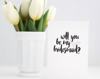 Bridesmaid card with grey heart / bridesmaid card / will you be my bridesmaid? card / wedding cards / bridal party cards / bridesmaid card