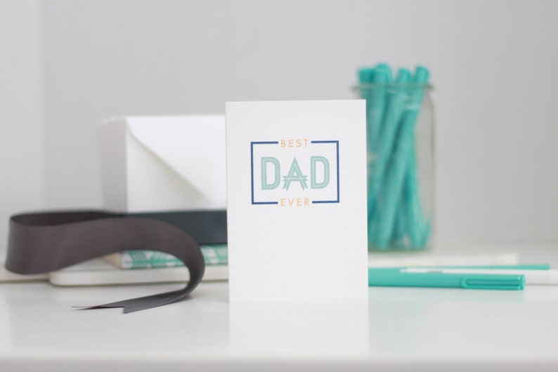 BEST DAD EVER // Father's Day Cards // Best Dad Card // Dad Birthday Card / Dad greeting card // best dad // dad's day // best dad ever card image 2