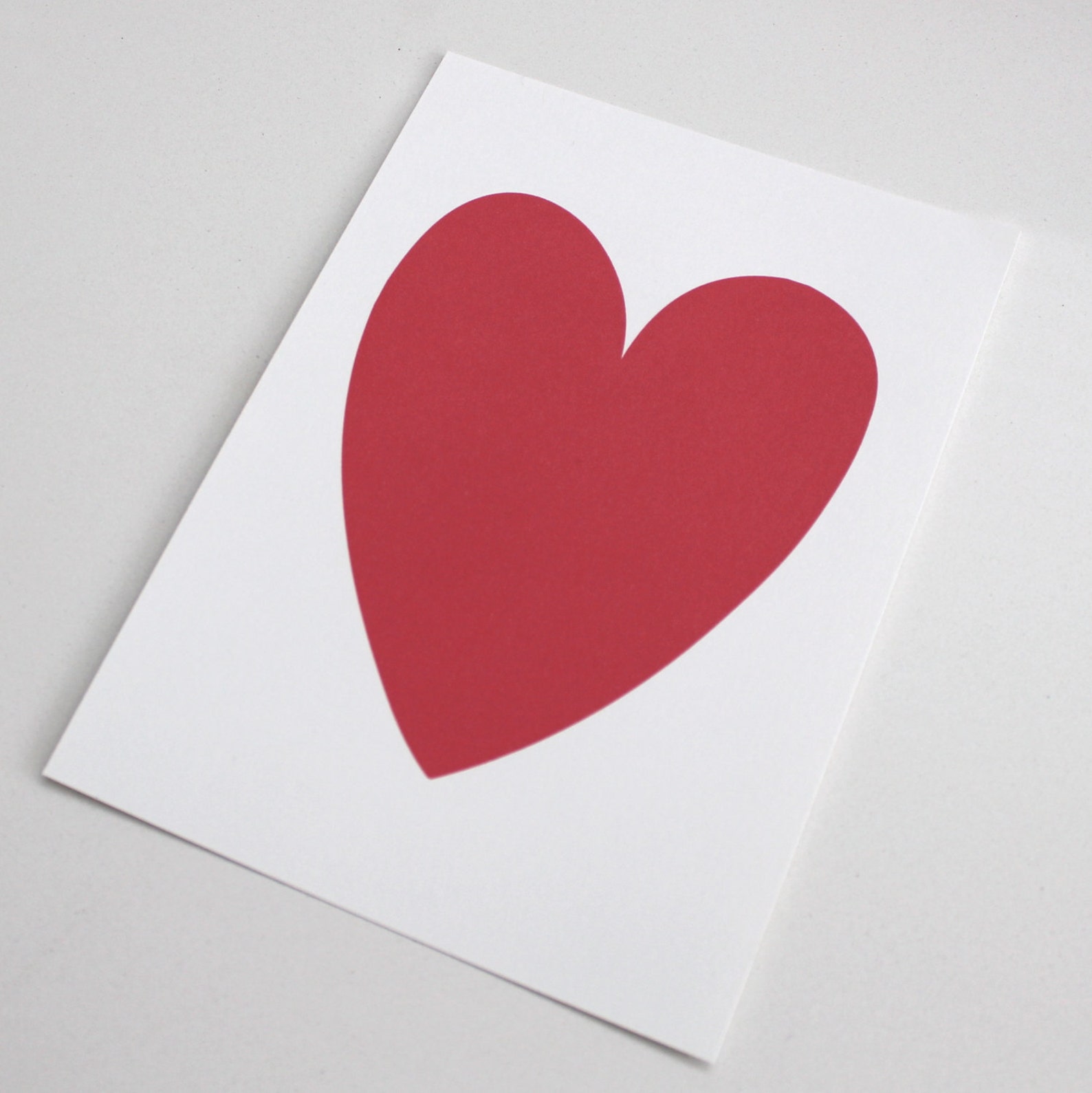 Bright Pink/Red Heart Print 5x7 Etsy