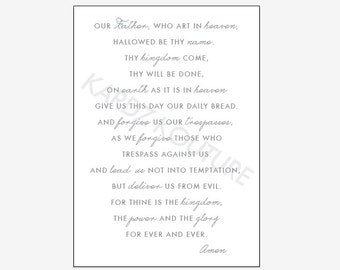 Our Father Print // Our Father Prayer // Prayer Prints // Our Father // Catholic Prints // Our Father, who art in heaven // PRINT SIZE 5x7