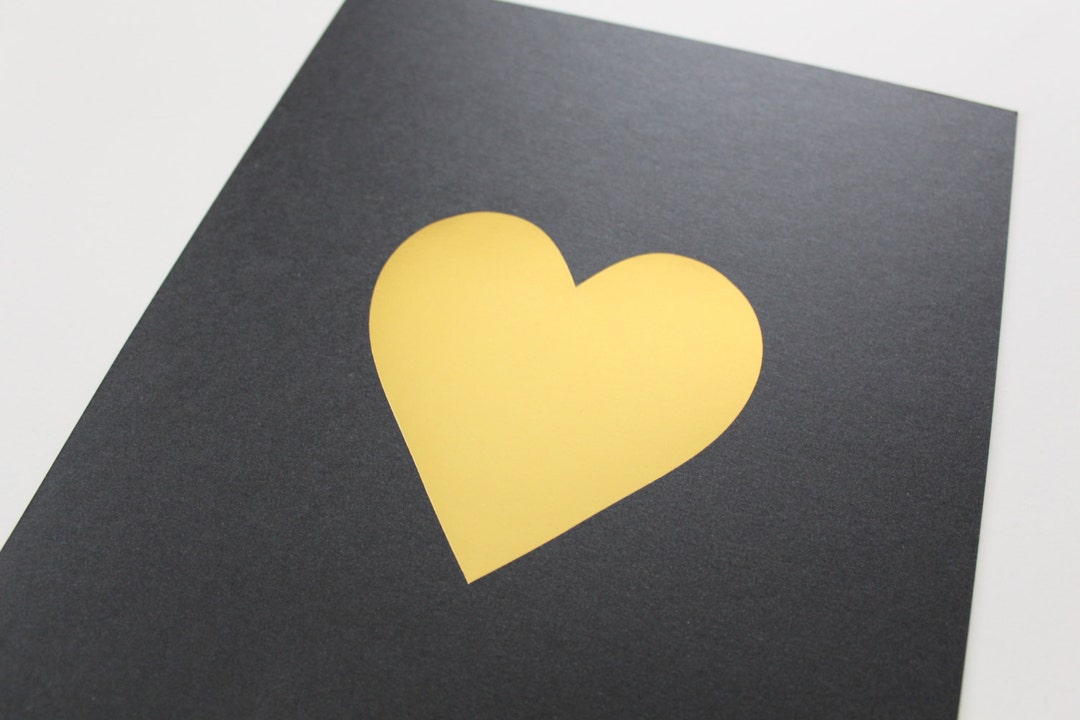 GOLD FOIL HEART Gold Foil Heart Letterpressed Print on Etsy