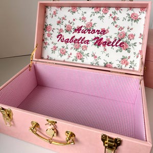 Baby Keepsake Trunk, Personalized Memory Chest, Baptism Gift for Girl, Heirloom Storage Box, Daughter Gift