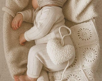 Heart Plush Pacifier Holder: Newborn Photography Prop, Soft Lovey, Gift for 1st Birthday