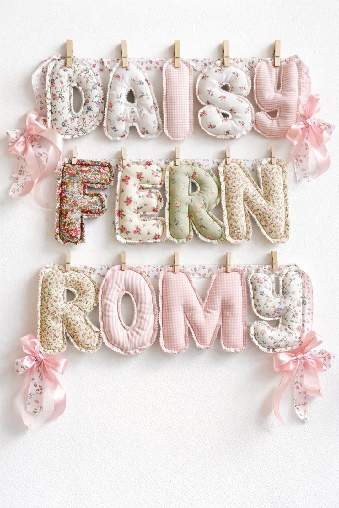 Heirloom Personalized Name Garland, Grandmillennial Vintage