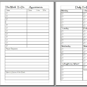Weekly Planner Pages Basic, Easy-to-print