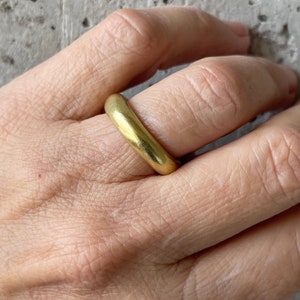 18k Real Gold Doughnut Ring Band