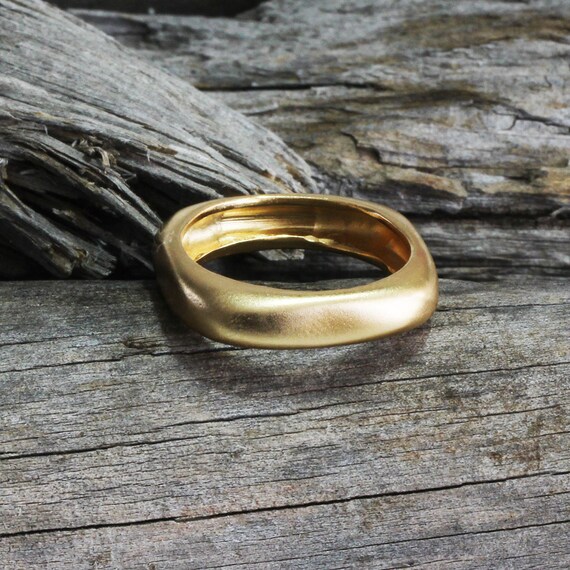 Square wedding band18k Gold band solid gold wedding ring Etsy