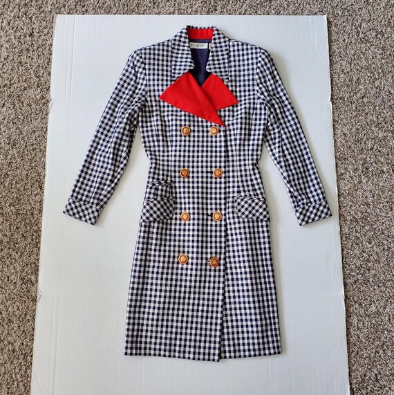white checked long sleeve blazer dress Miss Circle Quilla White Feather Crystal Sleeve Backless Blazer Dress XS