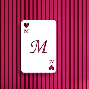 Arte mural personalizado de naipes, letrero de madera con la letra "M", regalo para amantes de las cartas, regalo para jugador de póker, as imprimible, arte mural de póker