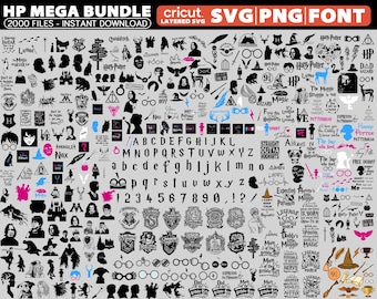 Fantasy Magic School SVG Bundle Wizard Clipart Set PNG Font Cutting Files for Cricut Silhouette Instant Digital Art