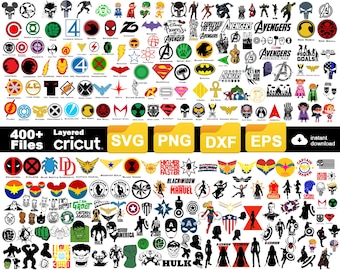 Superhero Comic Style Bundle | Layered Vector Cut Files for Cricut and Silhouette | Digital Download Clipart for T Shirt Design