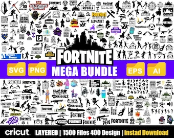 Battle Royale Game Inspired SVG Bundle for Gamers – Video Game Style Clipart for Cricut, Digital Download PNG DXF Cut File