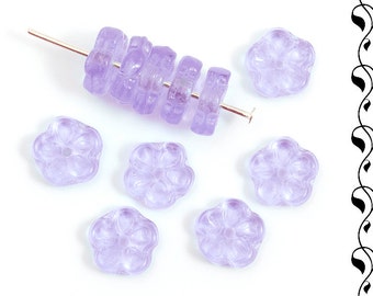 Czech Glass Beads 7 mm Lavender 20 pcs