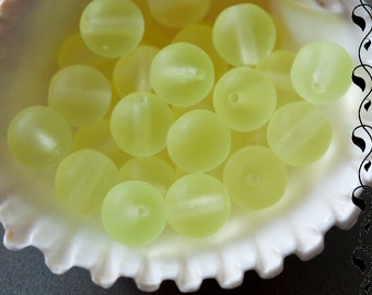Tchèque en verre rond Perles 6 mm jaune citron Mat 20 pcs