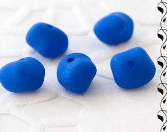 Perles de verre tchèques 15 NEON 8 x 5 mm marine/bleu foncé