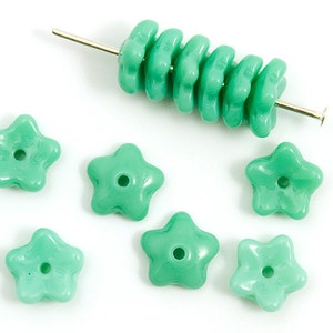 Tampas de Contas de Vidro Checo 7 mm Turquesa 30 un