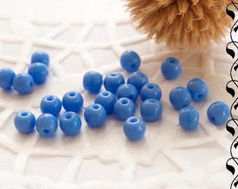 Tchèque en verre perles rondes 4 mm bleuet bleu 50 pcs