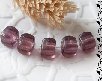 Cubes de verre tchèques 5 mm Amethyst 20 pcs