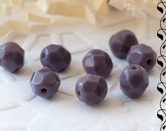 Czech Fire Polished Beads 6 mm Purple 20 pcs.