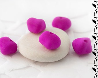 15 Perles tchèques en verre NEON 8x5 mm Violet