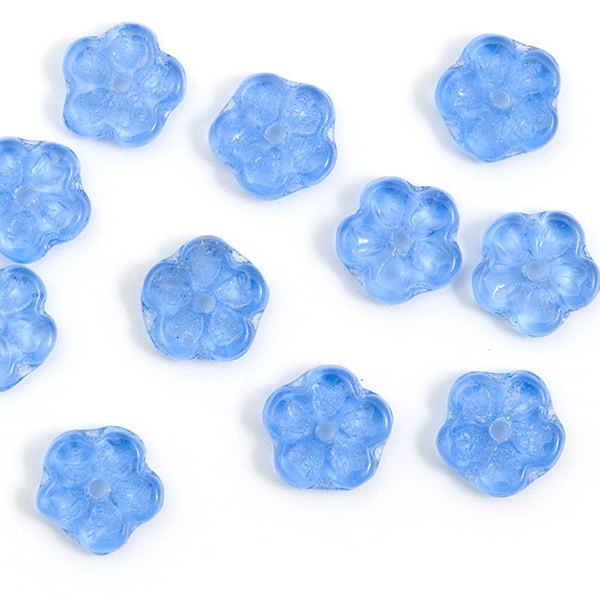 Czech Glass Beads 7 mm Light Blue 20 pcs.