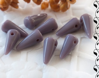 Czech Glass Spike Beads 5x10 mm Purple/Violet 20 pcs