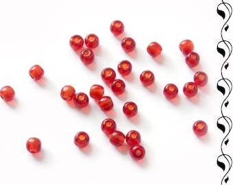 Perles en Verre Tchèque 3 mm Rouge 100 pcs