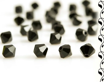 M.C. beads bicones 4 mm black 30 pcs