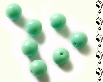 Czech Round Glass Beads 6 mm Turquoise 15 pcs