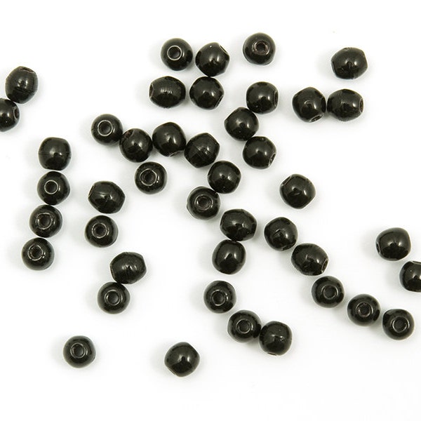 Tschechische Glasperlen 4 mm oder 3 mm schwarz