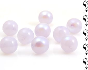 6 perles tchèques du verre 8mm lavande