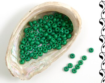 10/0 verre tchèque rocailles perles vert de Malachite de Preciosa (20g)