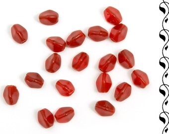 Perles en verre tchèque 5 x 4 mm Siam rouge rubis/50 pcs